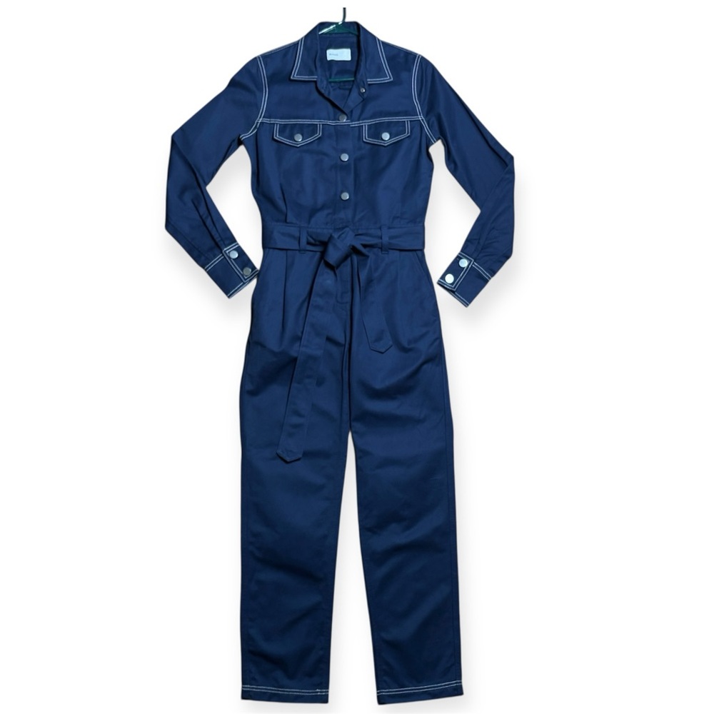 BLDWN Wm’s Harley Utility Cotton Twill Jumpsuit In Nocturnal Blue NWT Sz XS